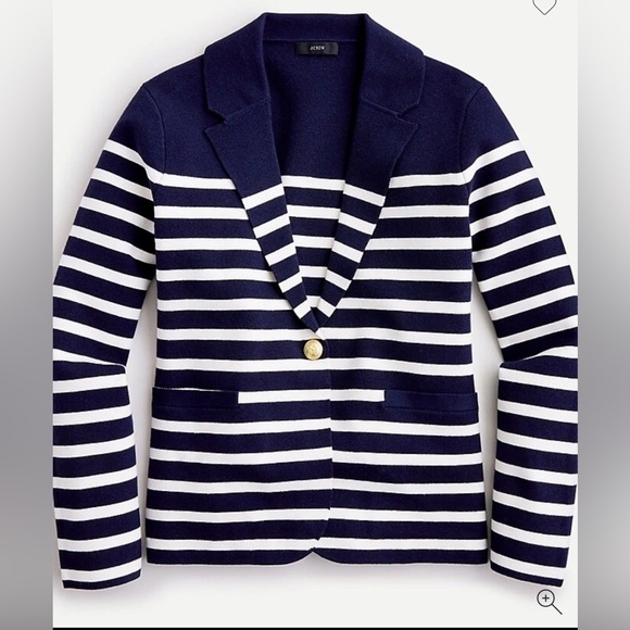 J. Crew Jackets & Blazers - J. Crew Striped Blazer in Navy and White XS